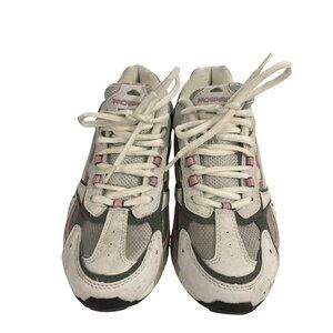 ProSpirit Women  Size 6.5 White Pink Athletic Mesh Suede Running  Sneakers Shoes